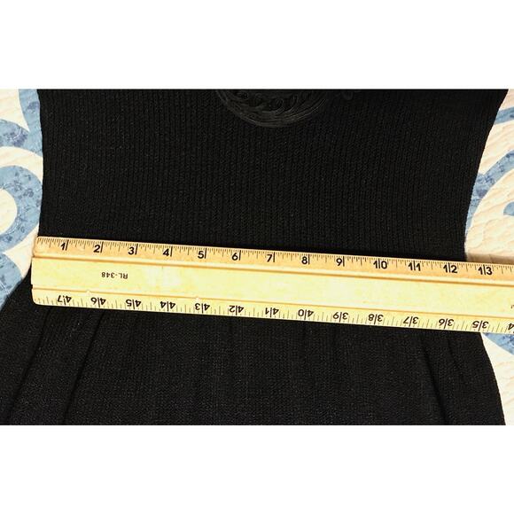 Vtg Saks Fifth Ave Sz 4 1960's Blk Boucle Lace ovrly Embrd STUNNER Sweater Dress - Picture 16 of 16